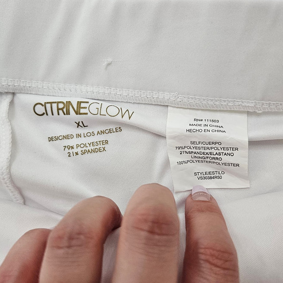 Citrine Glow Sz XL White Tiered Pleated Flare Tenniscore Golf Preppy Mini‎ Skirt - Picture 5 of 8